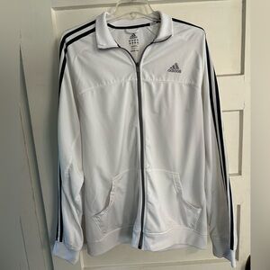 Adidas Men's White and Black Track Jacket